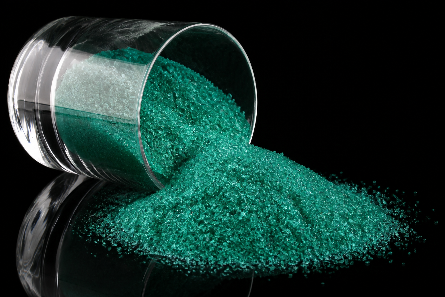 Green nickel sulphate granular crystals